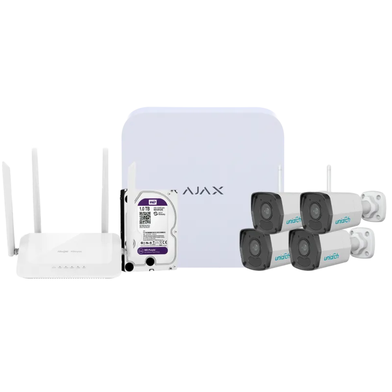 NVRKIT108B-2W - Ajax video surveillance kit