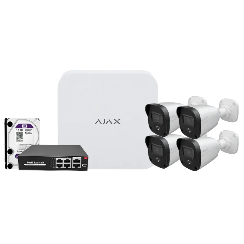 NVRKIT108B-4 - Ajax video surveillance kit