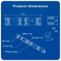 Connecteur avec raccord industriel CON-RJ45-GLAND-W-BLACK
